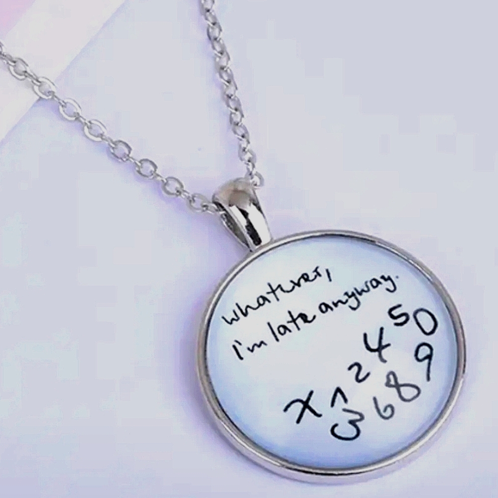 Silver Necklace with Circular Pendant- Whatever...